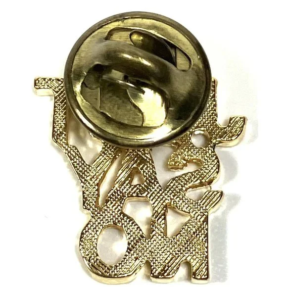 Vintage JUST SAY NO Gold Tone Metal Retro Pin Button Brooch DARE War On Drugs - Picture 2 of 5